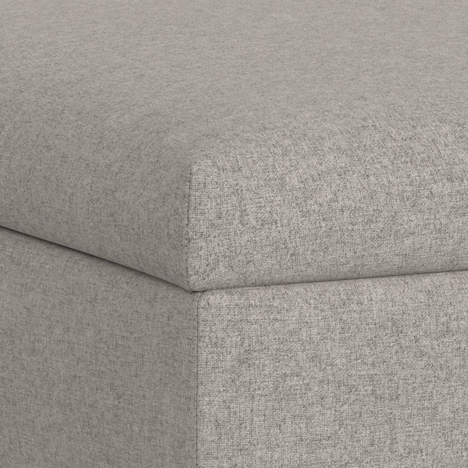 Alt View 4. Simpli Home - Rebecca 36 inch Contemporary Coffee Table Storage Ottoman with Lift Up Lid in Cloud Grey Polyester Linen, Assembled - Cloud Grey.