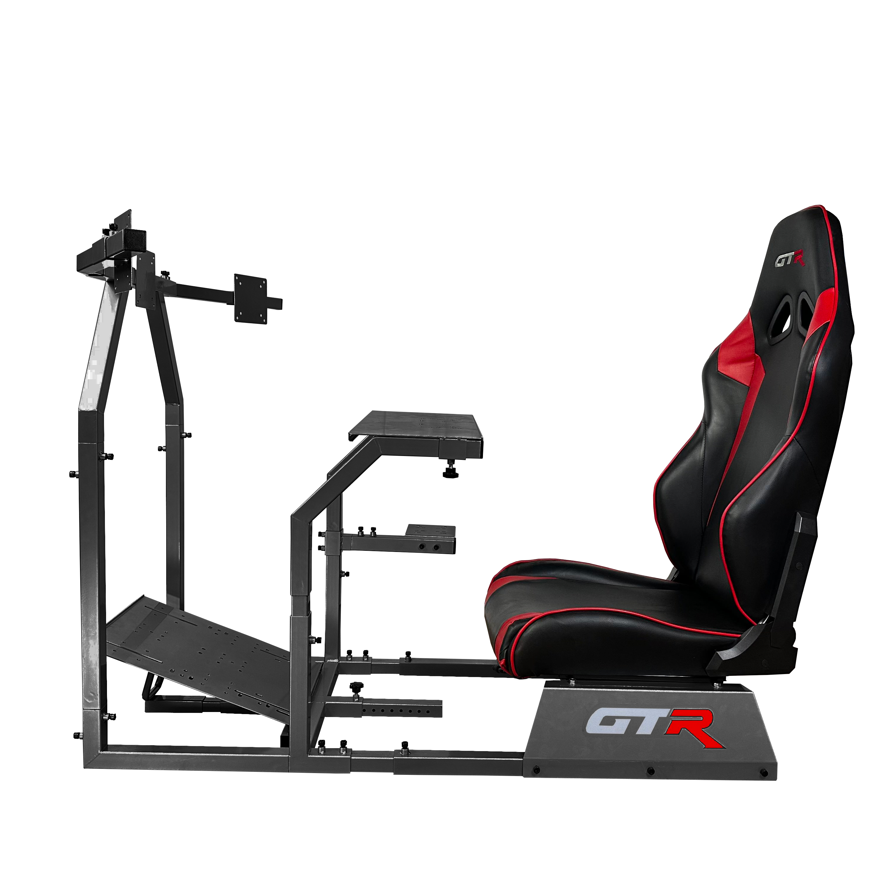 Angle. GTR Simulator - GTR Simulator GTA Model Black Frame Triple Monitor Stand Adjustable Black Red Seat Simulator Cockpit - Black.