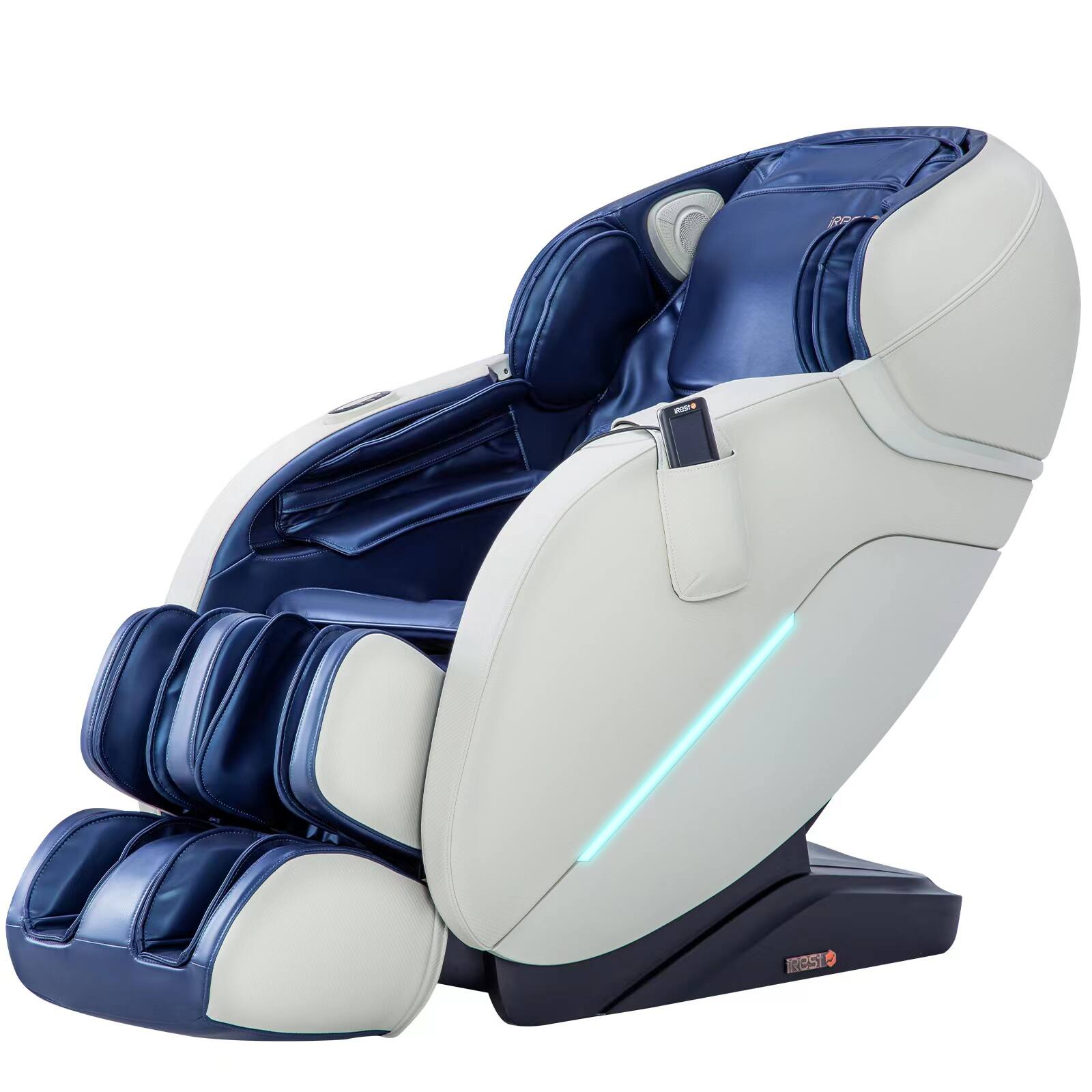 Front. MassaMax - MassaMAX A303 Full Body Zero Gravity Massage Chair, Auto Body Scan,Blue - Blue.