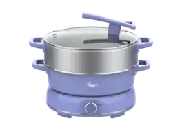Rosewill - 12.7 QT Electric Hot Pot, Split Design, 11.8" Pot, SUS Basket, 1600W, Includes Utensils - Iris