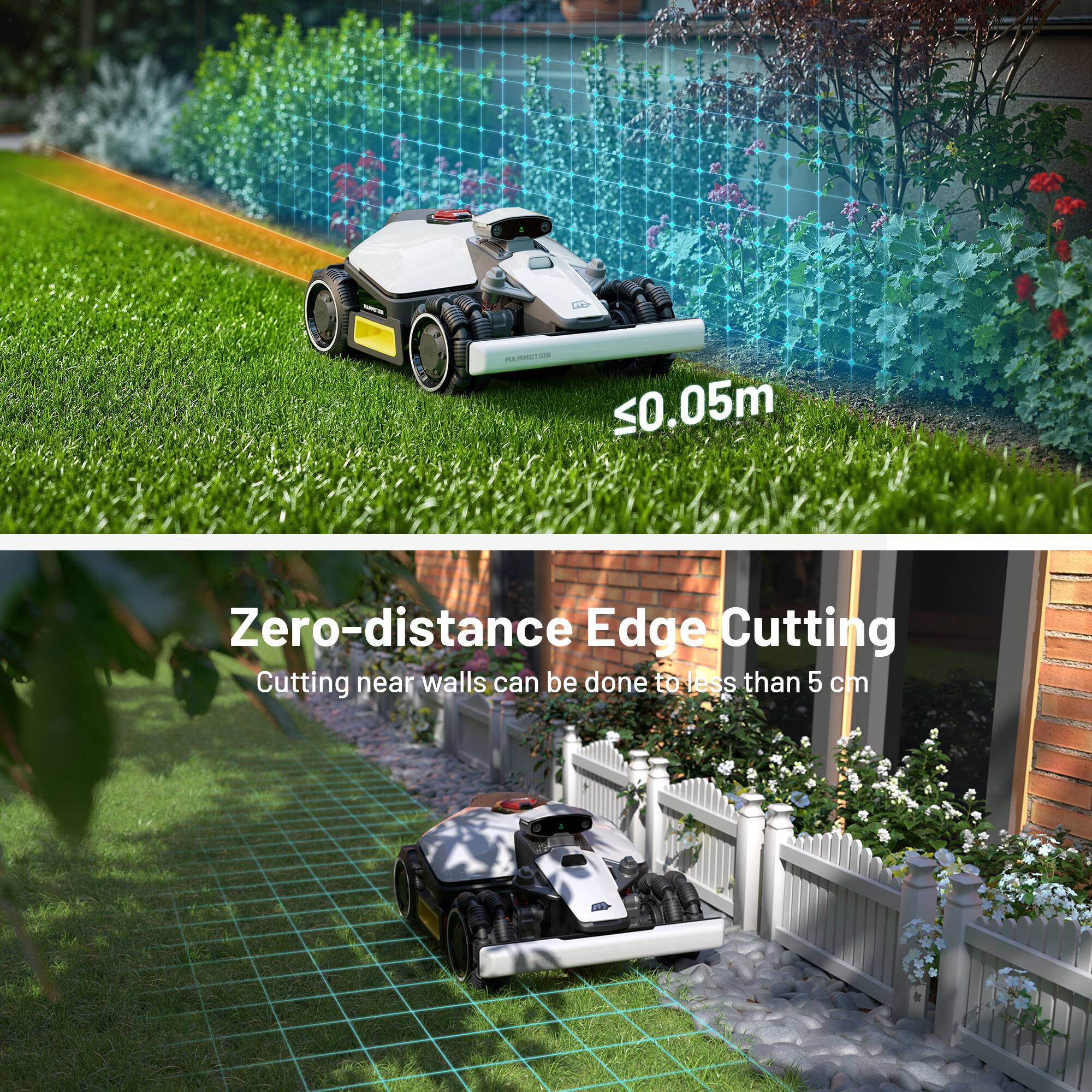 Zero-distance Edge Cutting  
Cutting near walls can be done to less than 5 cm