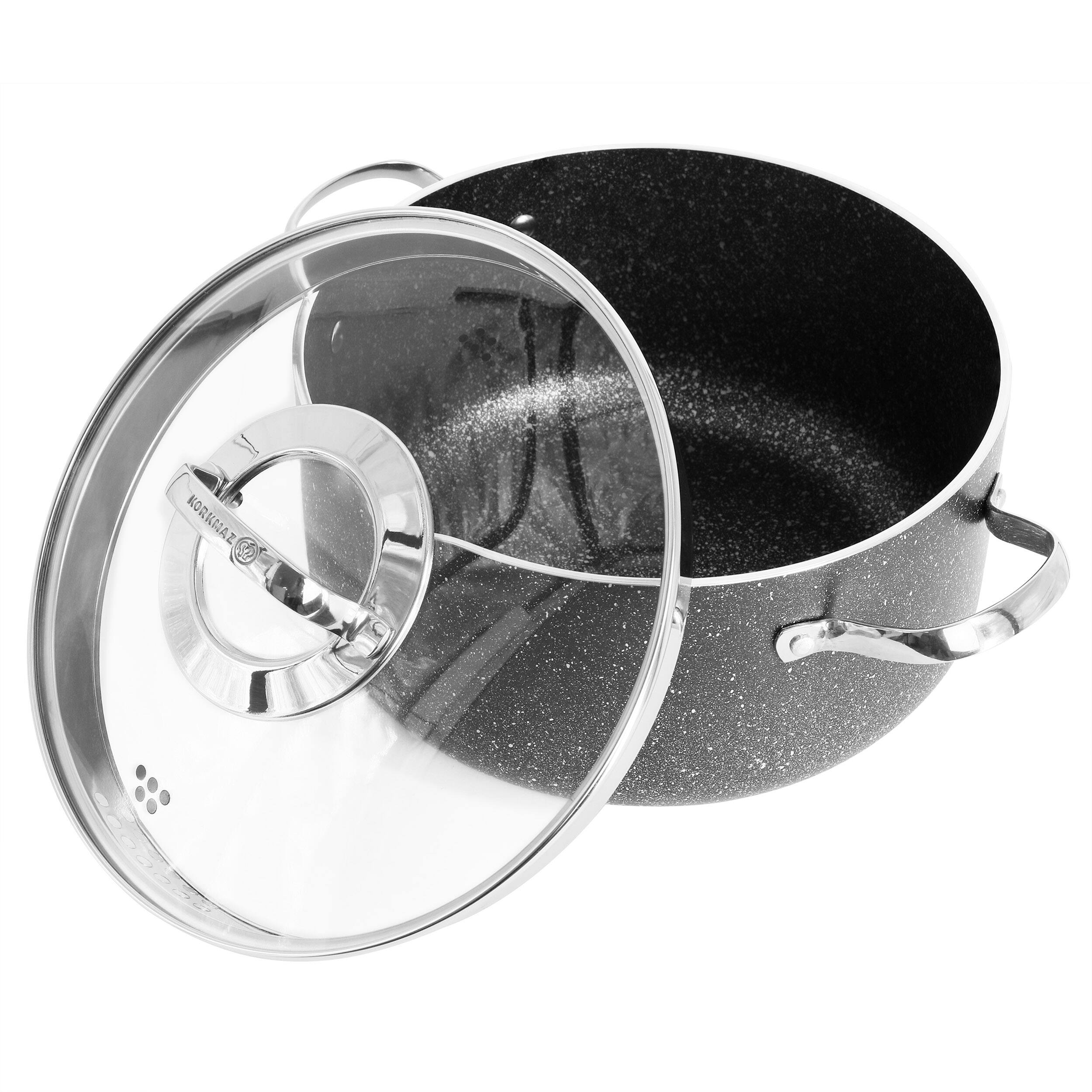 Alt View 5. Korkmaz - Korkmaz Galaksi 7 Piece Non Stick Aluminum Cookware Set in Black - Black.