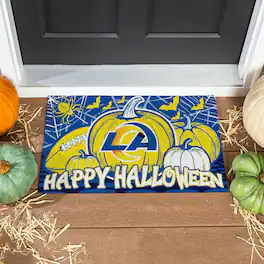 Evergreen Enterprises - Los Angeles Rams 28" x 16" Happy Halloween Turf Door Mat - Multicolor