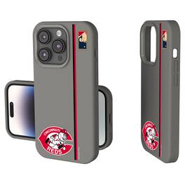 Keyscaper - MLB - Cincinnati Reds 1974 Logo iPhone Soft Touch Case - 14 Pro - Gray