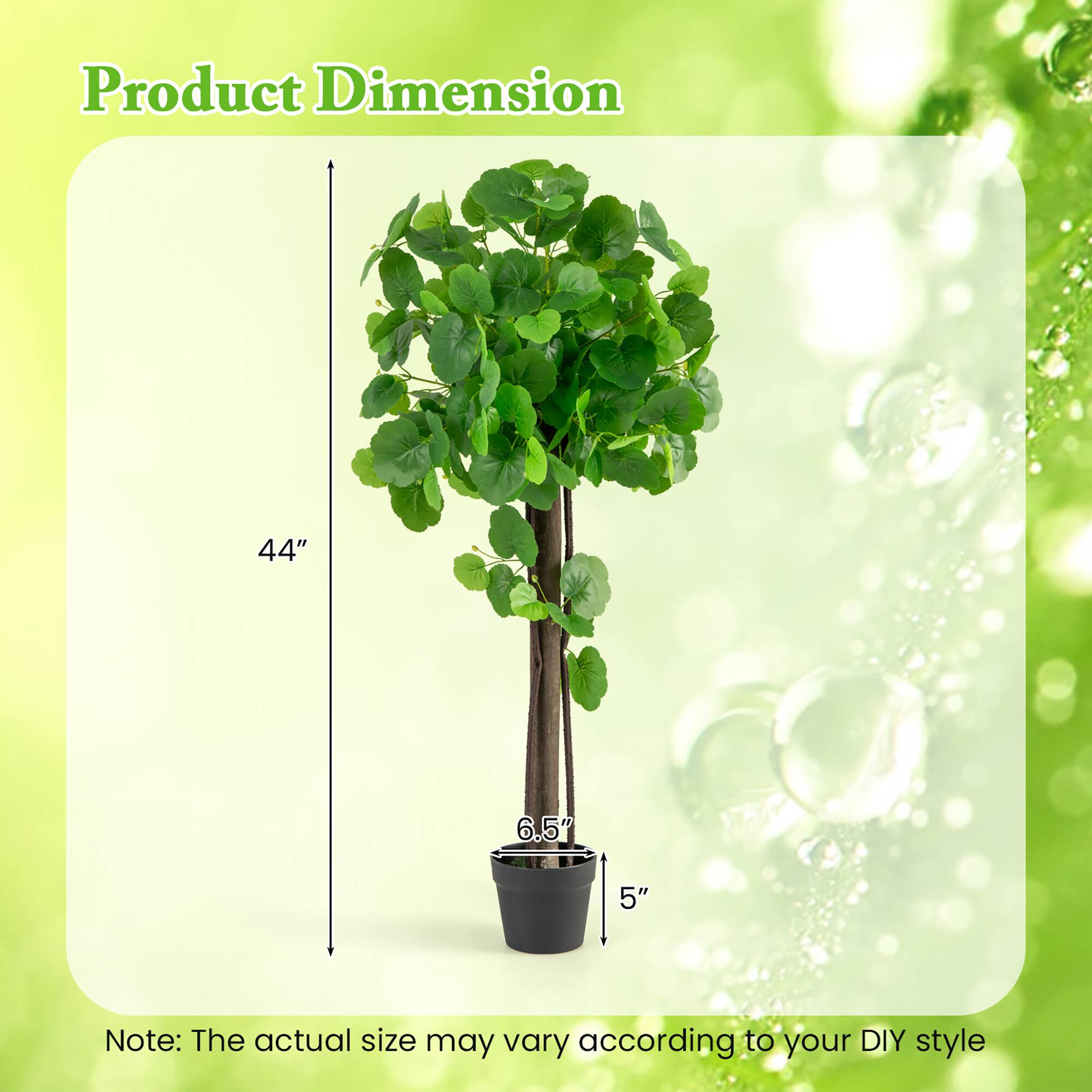 Product Dimension

44"  
6.5"  
5"

Note: The actual size may vary according to your DIY style