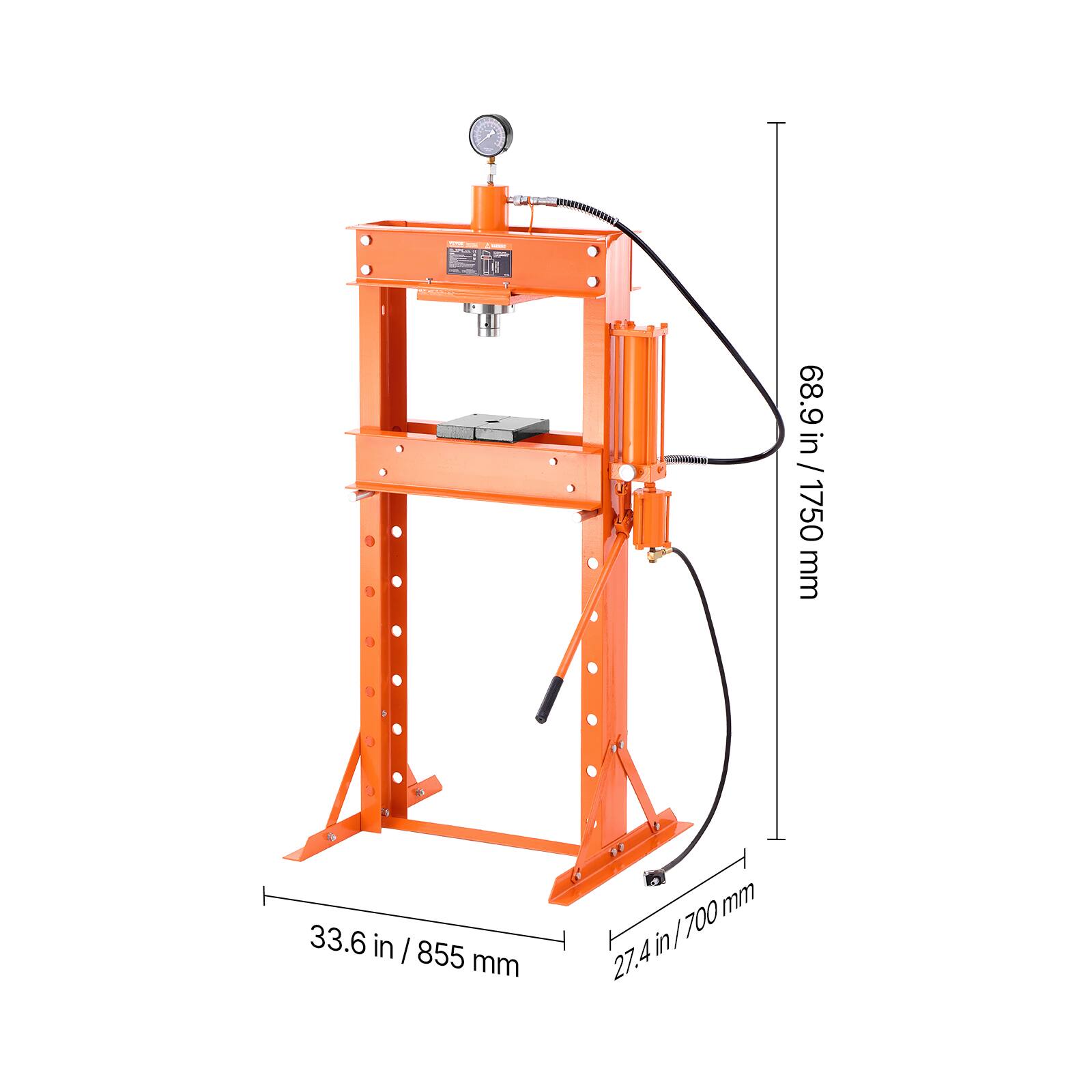 - 68.9 in / 1750 mm
- 33.6 in / 855 mm
- 27.4 in / 700 mm