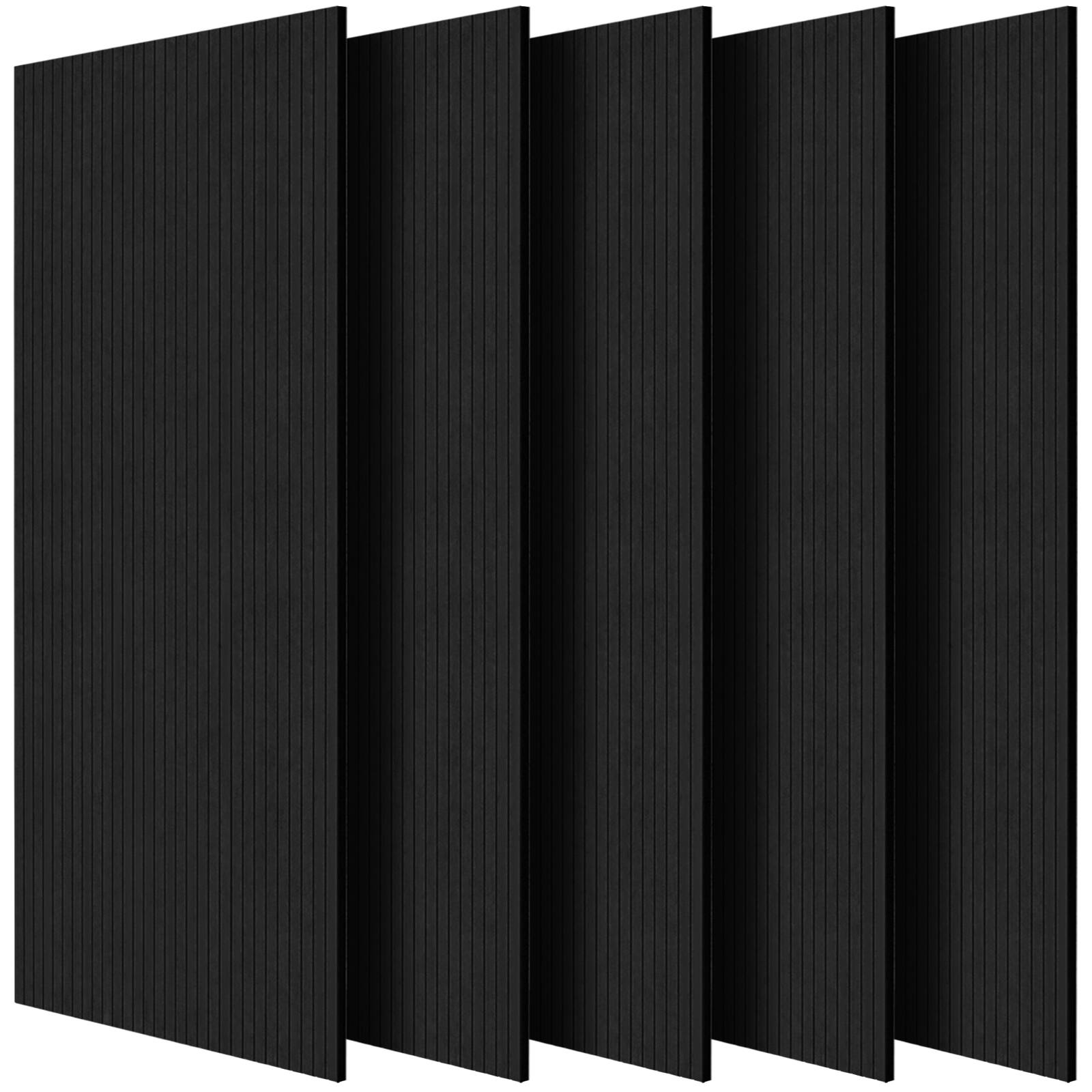 Alt View 5. VEVOR - 5 Pack Acoustic Panels with Self Adhesive, 47.2 x 23.6 x 0.4 inch Sound Proof Foam Panels, Polyester Fiber Soundproof - Black.