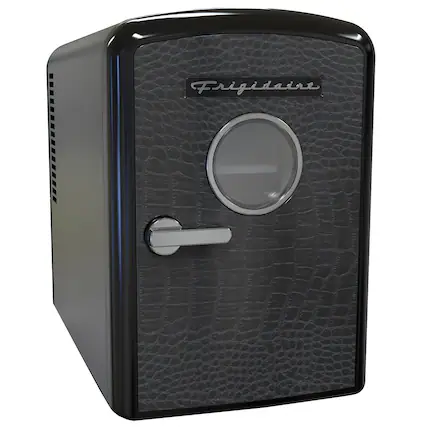 Front. Frigidaire - 9-Can Mini Fridge Cooler, Crocodile Door - Black.