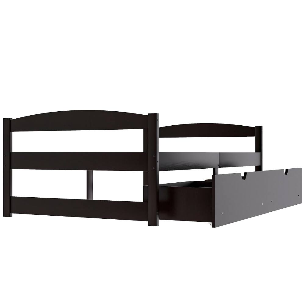 Alt View 10. Loheer - Loheer Twin Platform Bed with Drawers Espresso Wood Frame - Espresso.