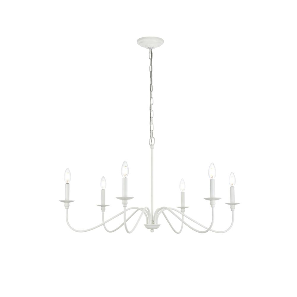 Alt View 5. Living District - Rohan 30 inch chandelier in White - White.