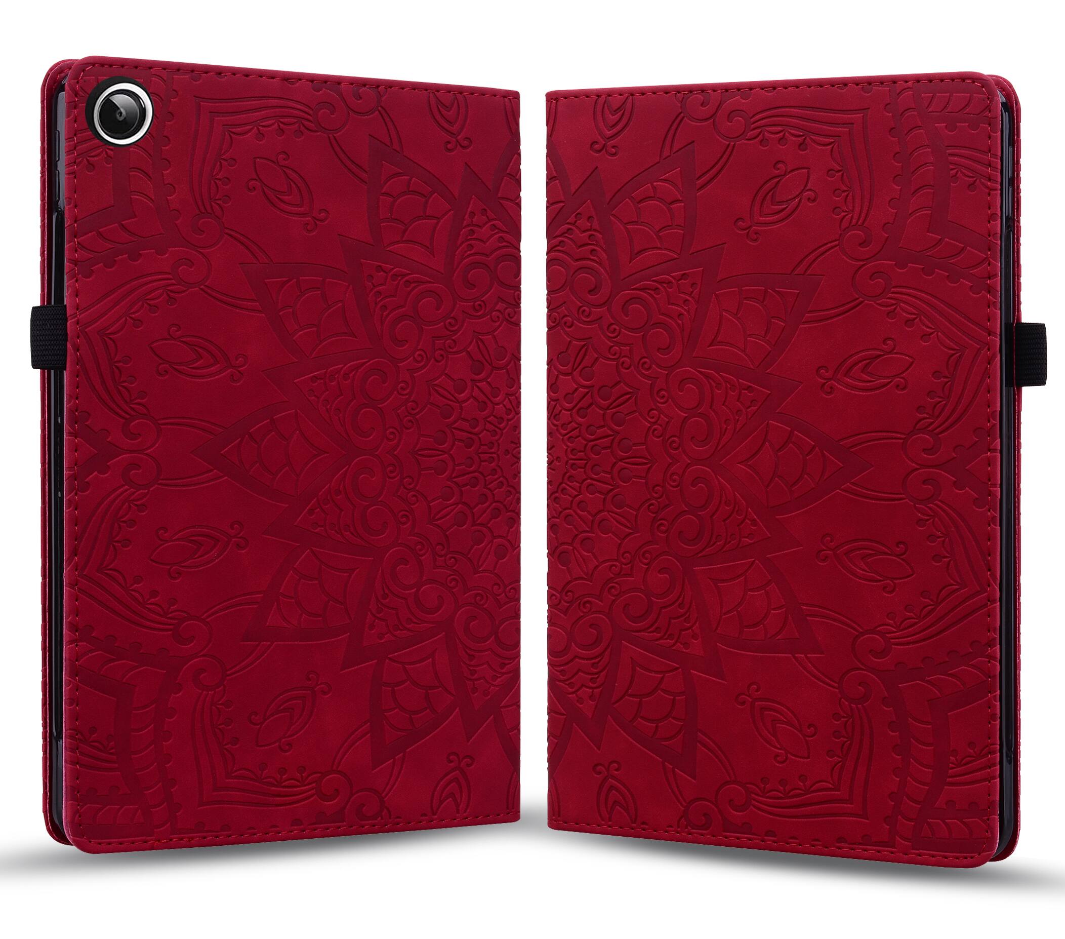 Alt View 1. Dteck - Case for Samsung Galaxy Tab A11+/A11 Plus SM-X230 & Tab A9+/A9 Plus SM-X210,Shockproof Embossed PU Leather Folio Cover - Red.