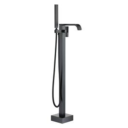 Boyel Living - Freestanding Floor Mount Single Handle Bath Tub Filler Faucet with Handheld Shower - Matte Black