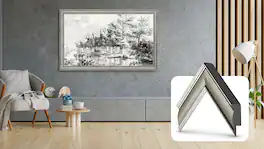 Deco TV Frames - 75" Slim Bezel for Samsung The Frame and Frame Pro TV - Industrial Nickel