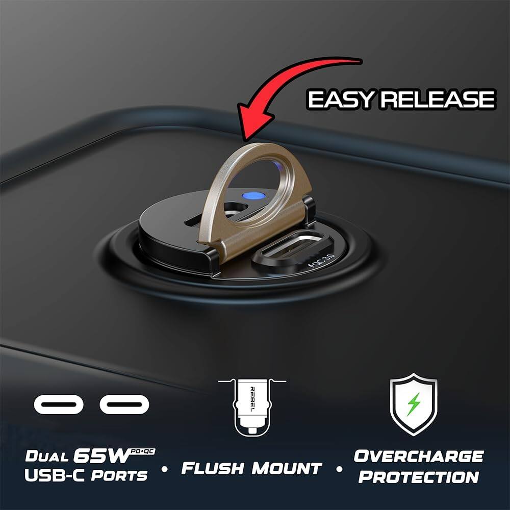 EASY RELEASE

DUAL 65W USB-C PORTS • FLUSH MOUNT • OVERCHARGE PROTECTION