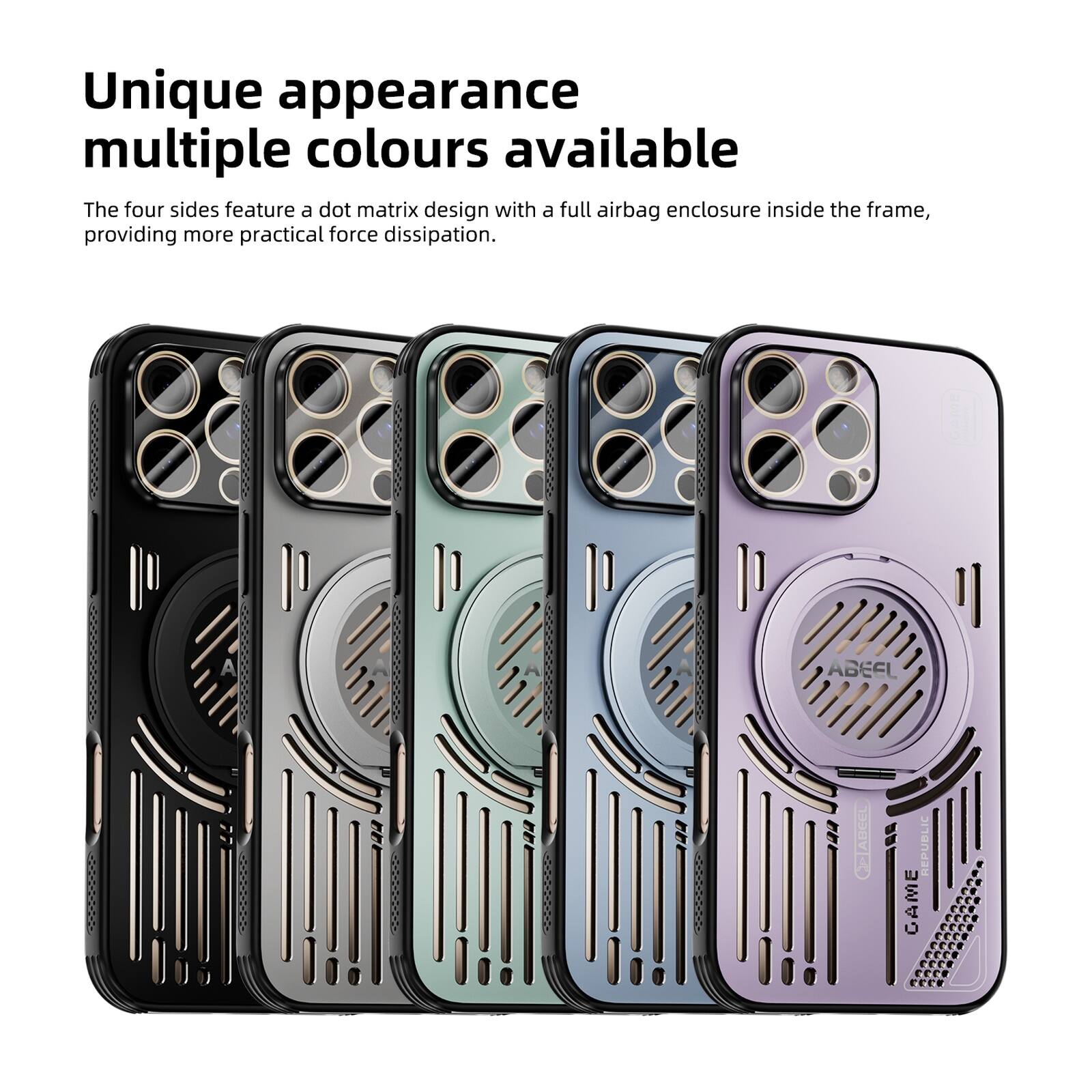 Unique appearance multiple colours available

The four sides feature a dot matrix design with a full airbag enclosure inside the frame, providing more practical force dissipation.

ABEEL CETAICL REPUBLIC GAME