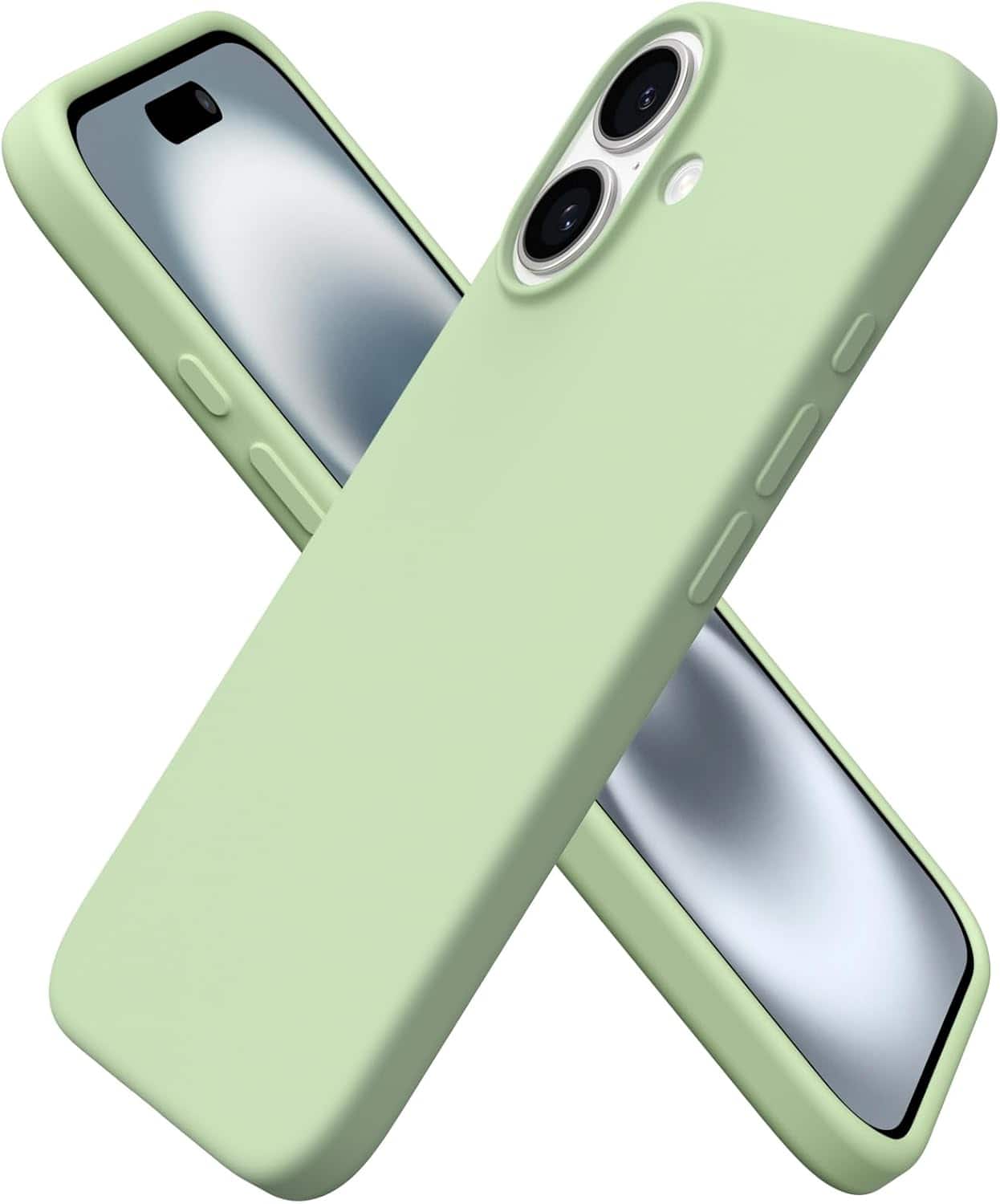 Front. Ornarto - ORNARTO Compatible with iPhone 16 Case 6.1", Liquid Silicone 3 Layers Full Covered Protective Cover-Matcha - Matcha.