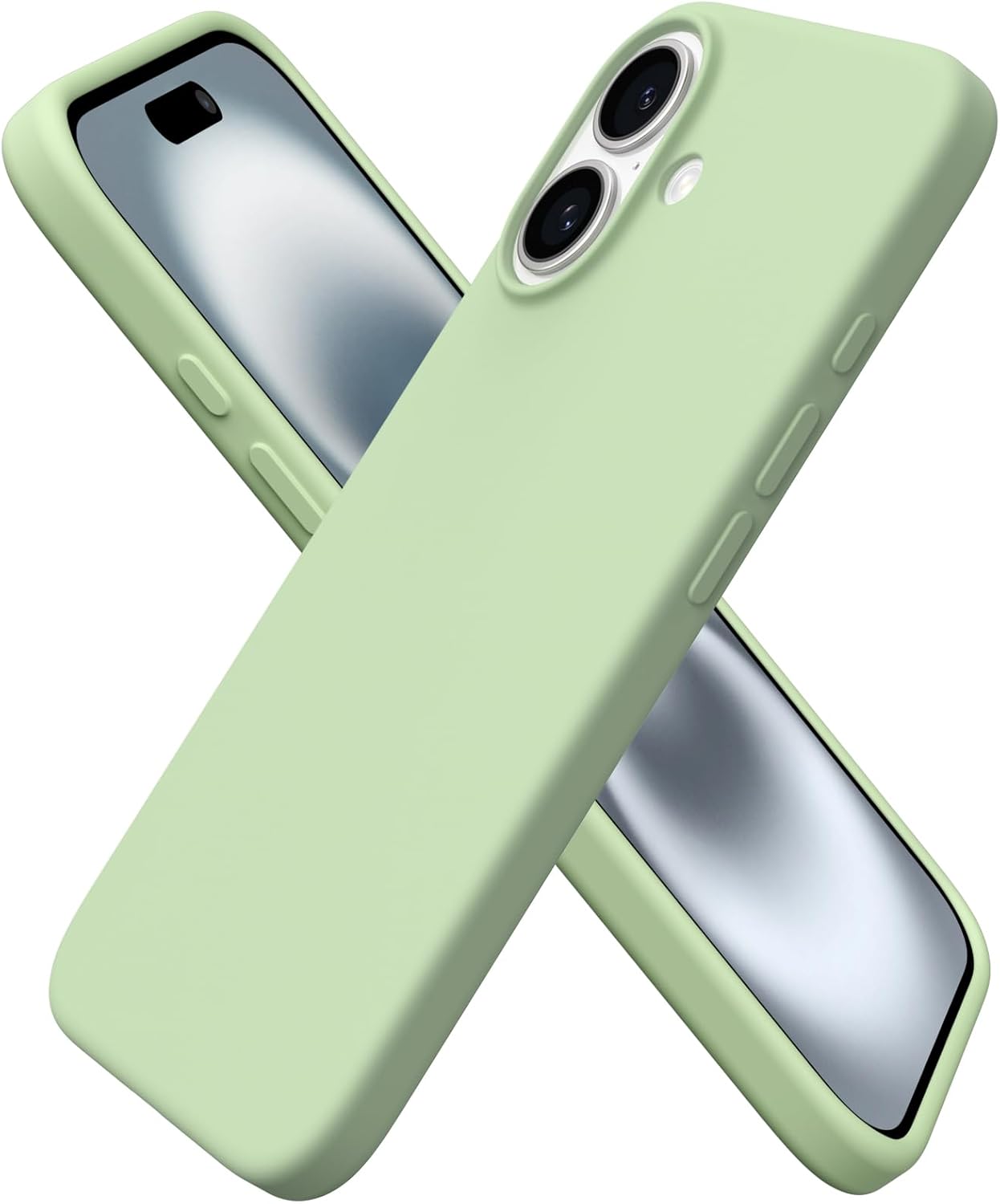 Ornarto - Compatible with iPhone 16 Case 6.1", Liquid Silicone 3 Layers Full Covered Protective Cover - Matcha