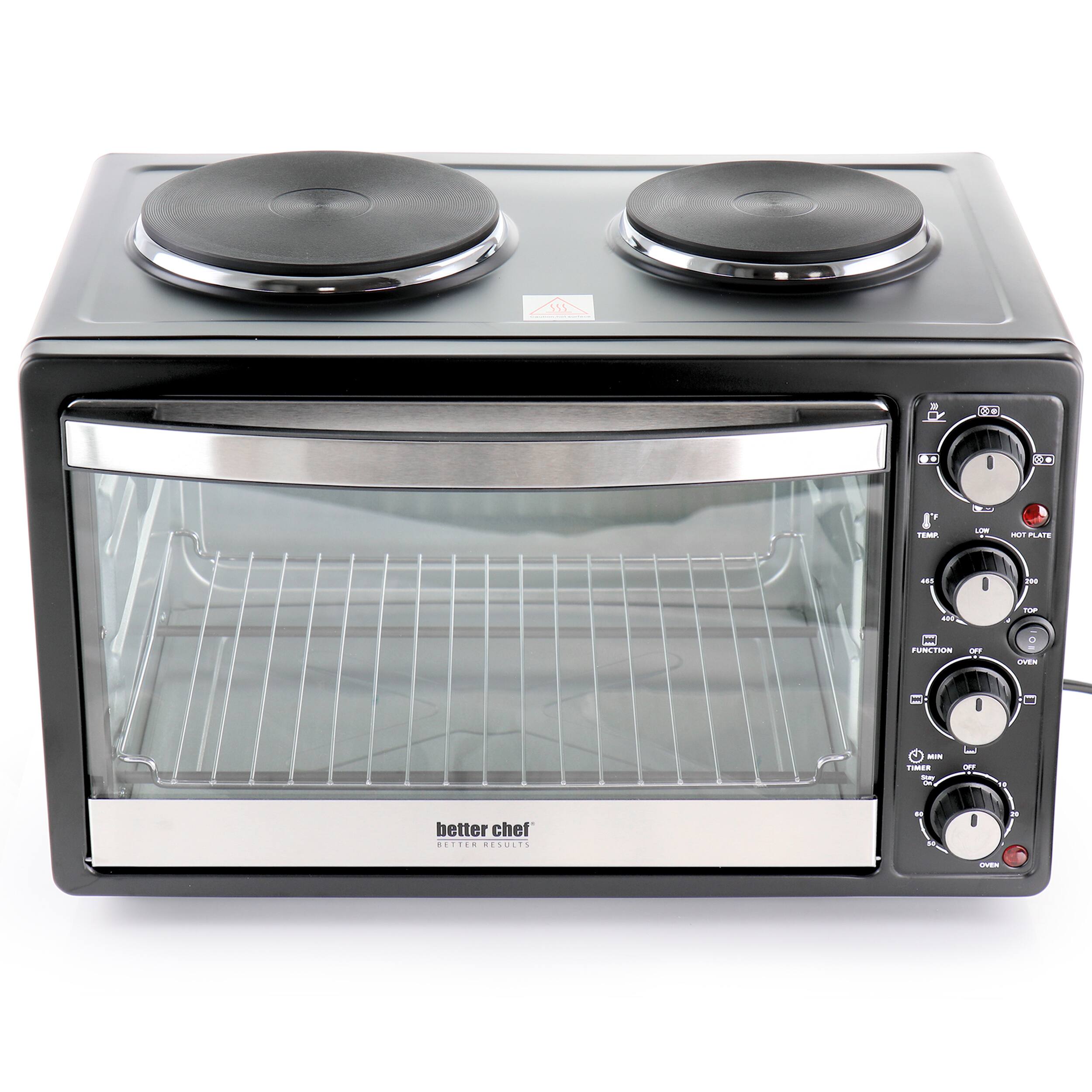 TEMP, HOT PLATE, FUNCTION, OVEN, MIN, TIME, OFF, better chef