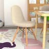 Emma + Oliver - Children's Dorset Series Faux Shearling Accent Chair with Beechwood Legs for Bedroom, Play Room and More - Off-White