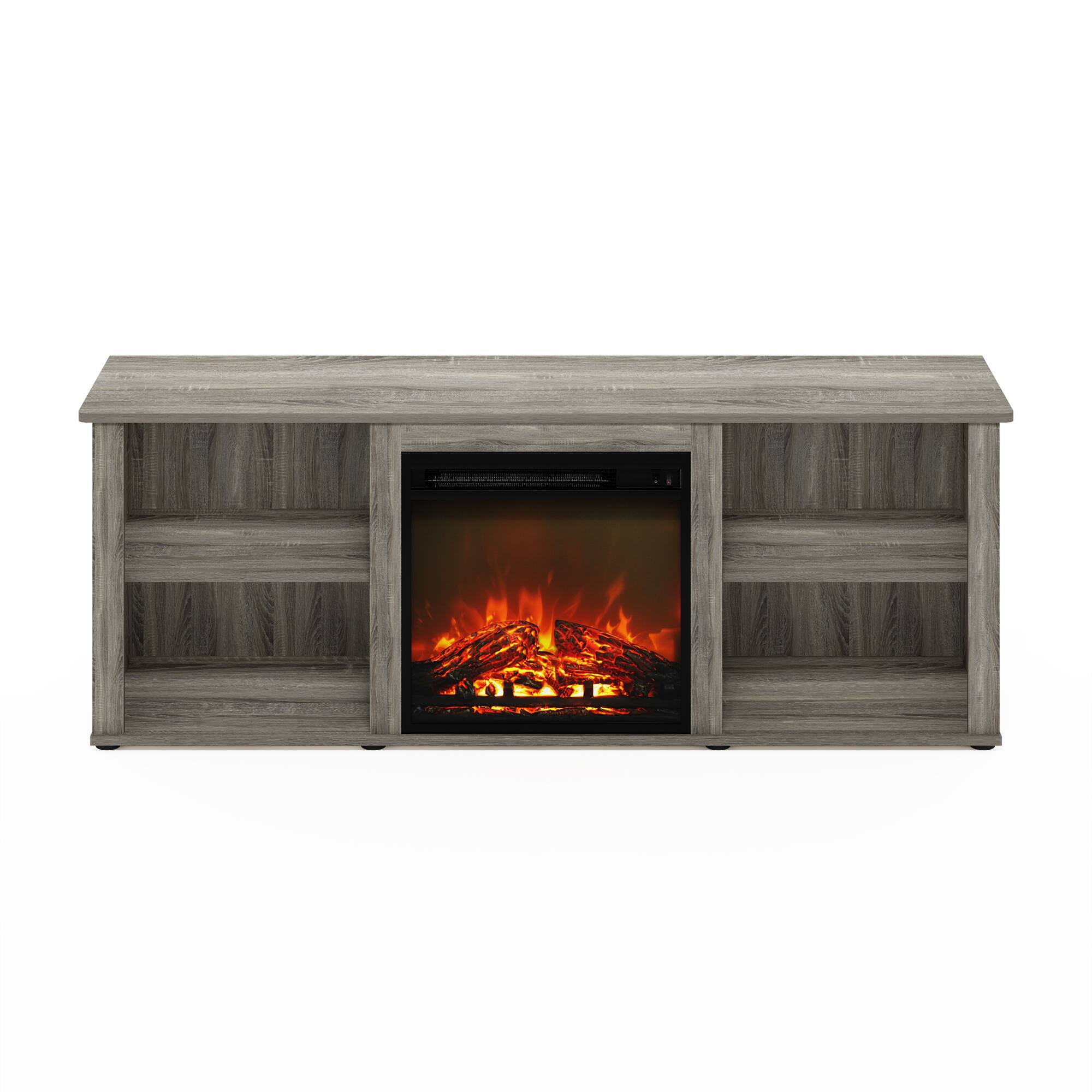 Alt View 2. Furinno - Classic 60 Inch TV Stand with Fireplace - French Oak Grey.