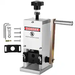 VEVOR - Manual Wire Stripping Machine 0.06-0.98 inches, Wire Stripper Machine with Hand Crank Portable, Wire Stripping Tool - Silver