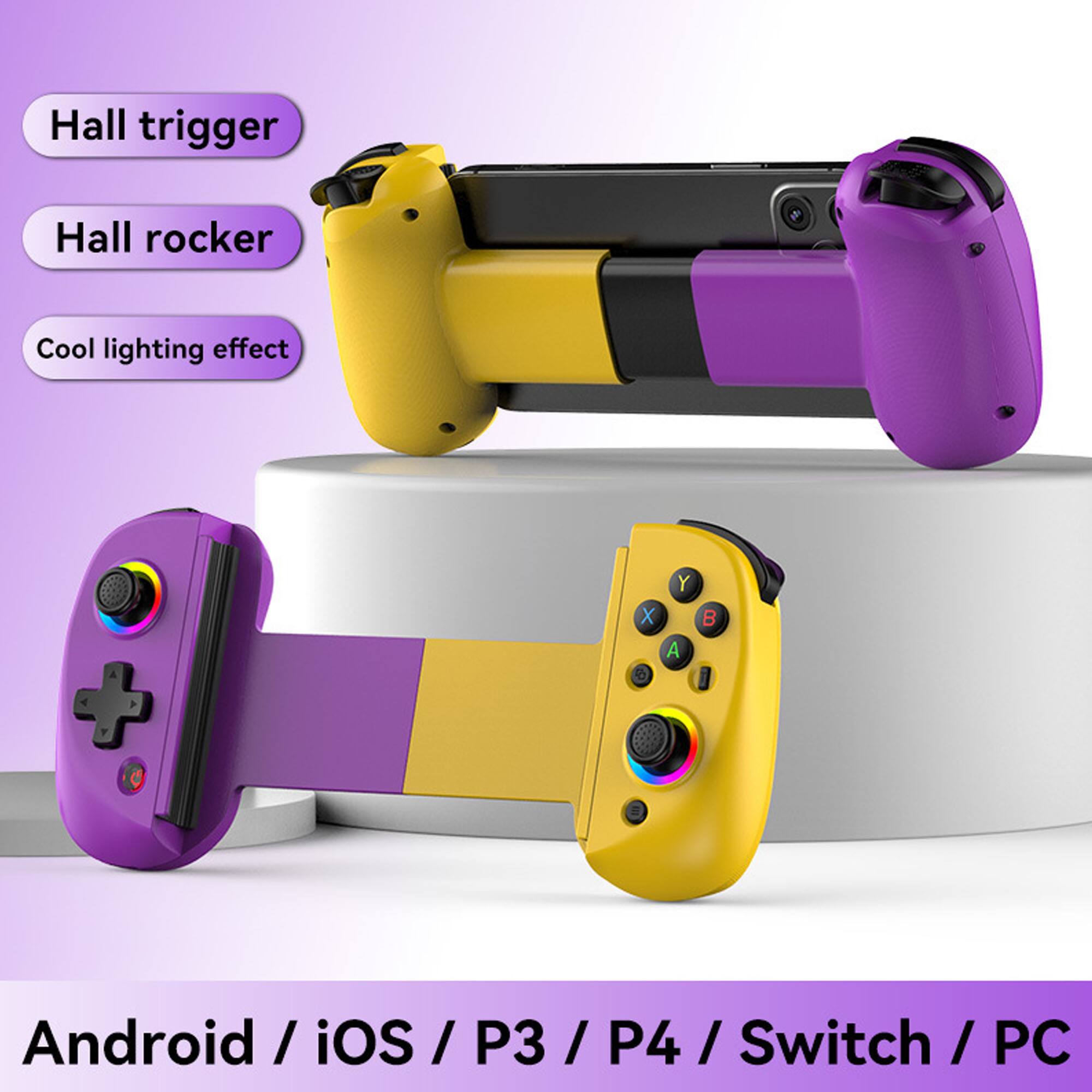 Hall trigger  
Hall rocker  
Cool lighting effect  

Android / iOS / P3 / P4 / Switch / PC