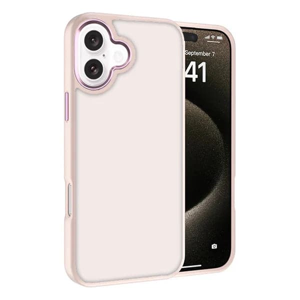Front. Entronix - Entronix Translucent Frosted Matte Case for iPhone 16 Plus - Ultimate Protection and Style - Pink.