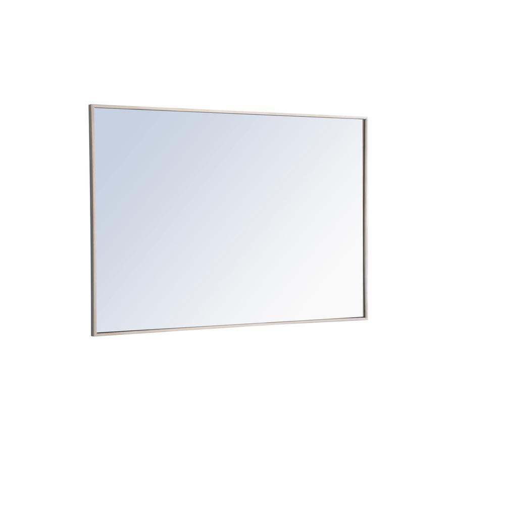 Alt View 2. Elegant Decor - Metal frame Rectangle Mirror 28 inch Silver - Silver.