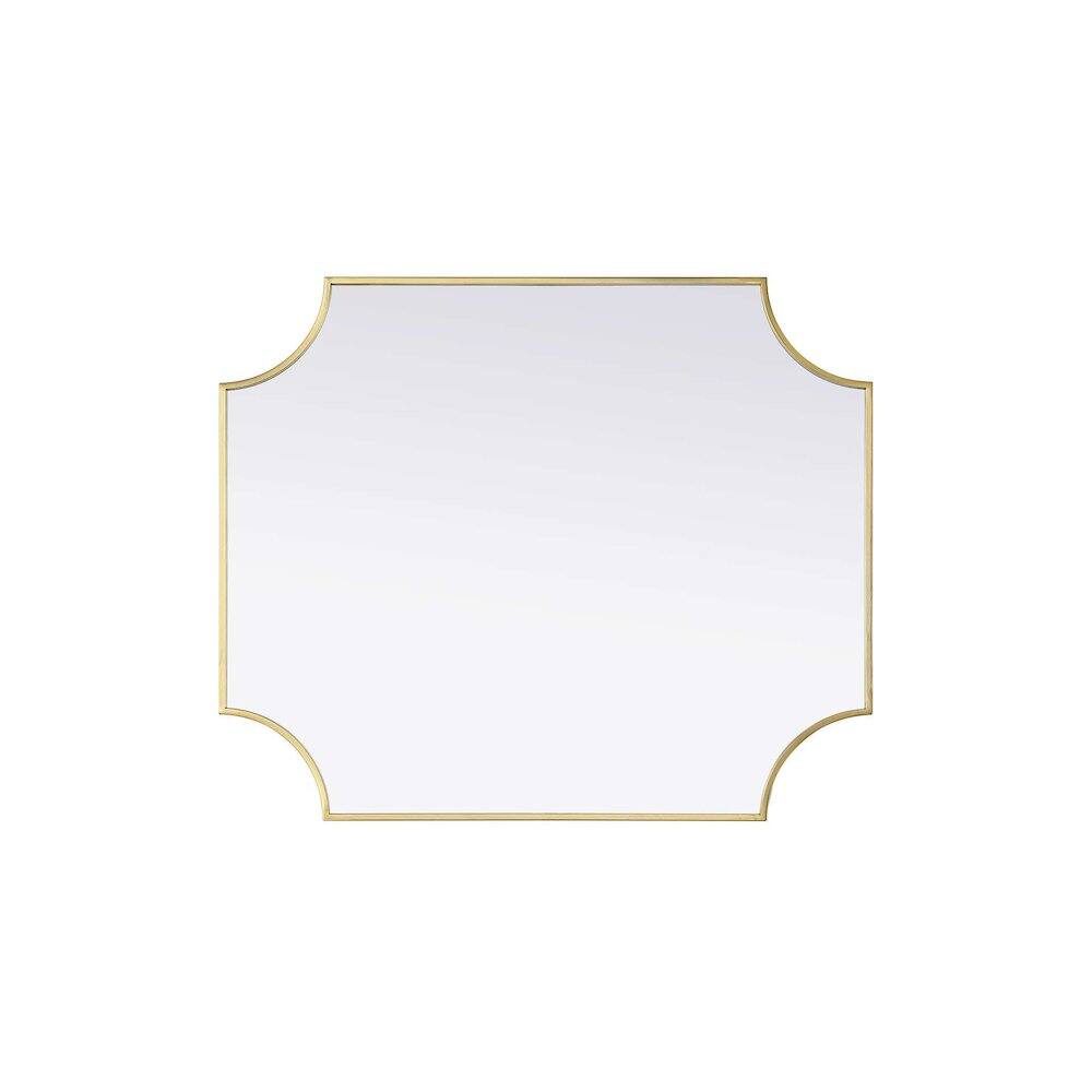 Alt View 1. Elegant Kitchen and Bath - Notched Metal Mirror 30x36 inch in Brass - Brass.