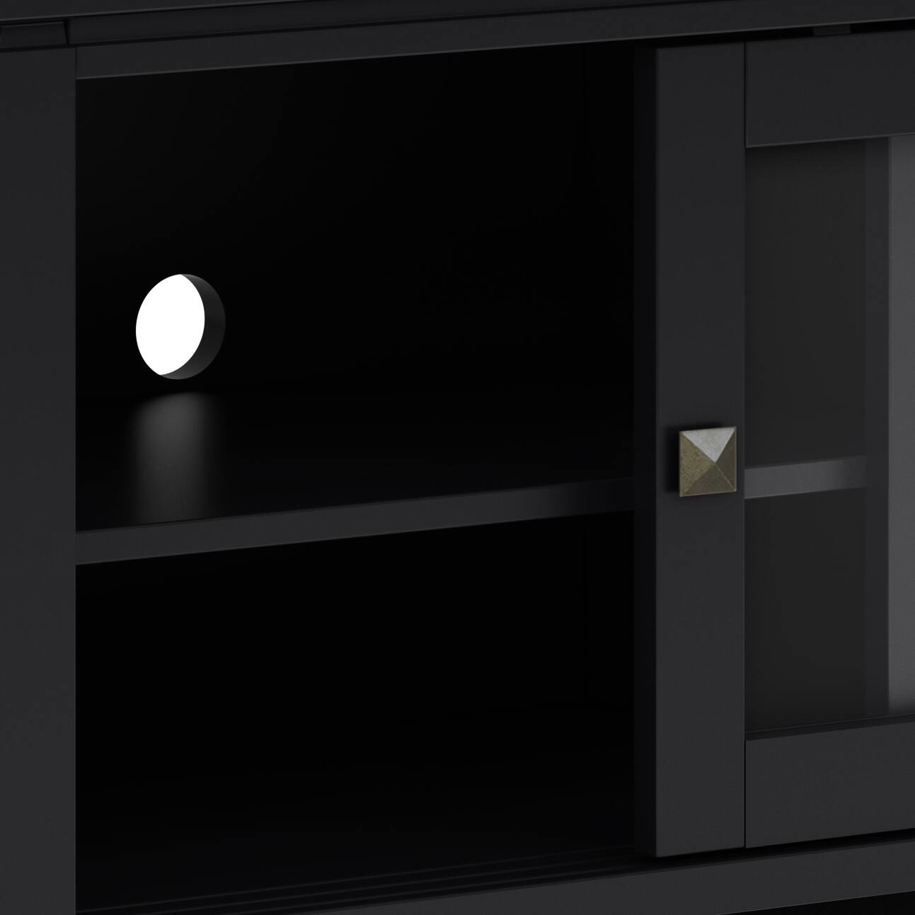 Alt View 6. Simpli Home - Cosmopolitan SOLID WOOD 48 inch Wide Contemporary TV Media Stand in Black For TVs up to 55 inches - Black.