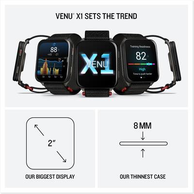 Garmin Venu X1 GPS Smartwatch 51 mm Fiber reinforced polymer Black Garmin Venu X1 GPS Smartwatch 51 mm Fiber reinforced polymer Black
