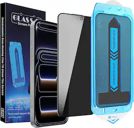 Core Tech - 2-Pack Privacy Tempered Glass Screen Protector for iPhone 15 Pro Max / iPhone 16 Pro Max / iPhone 17 Pro Max with Dust-F - Clear