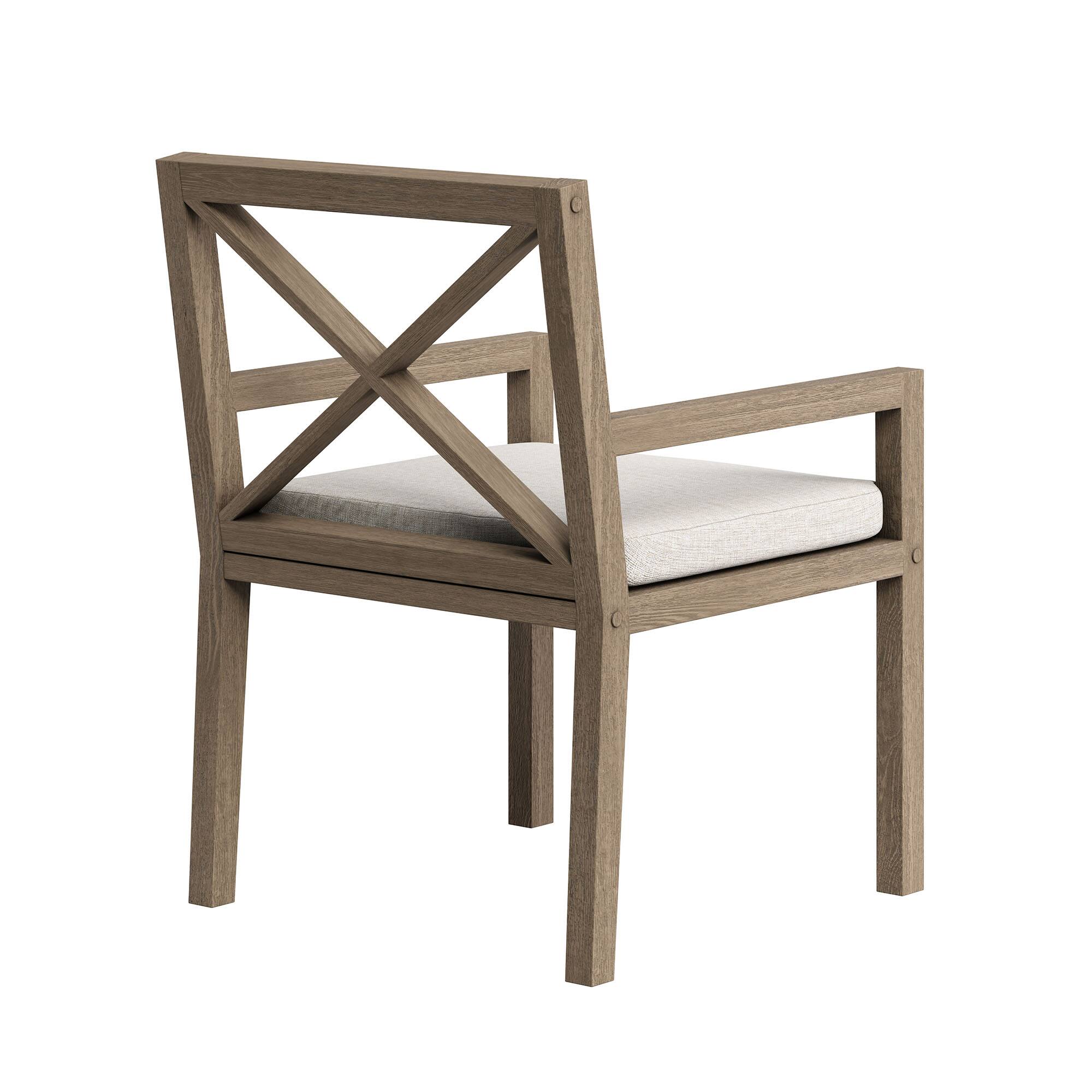 Alt View 3. Modway - Northlake 7-Piece Teak Wood Outdoor Patio Dining Set - Pebble.