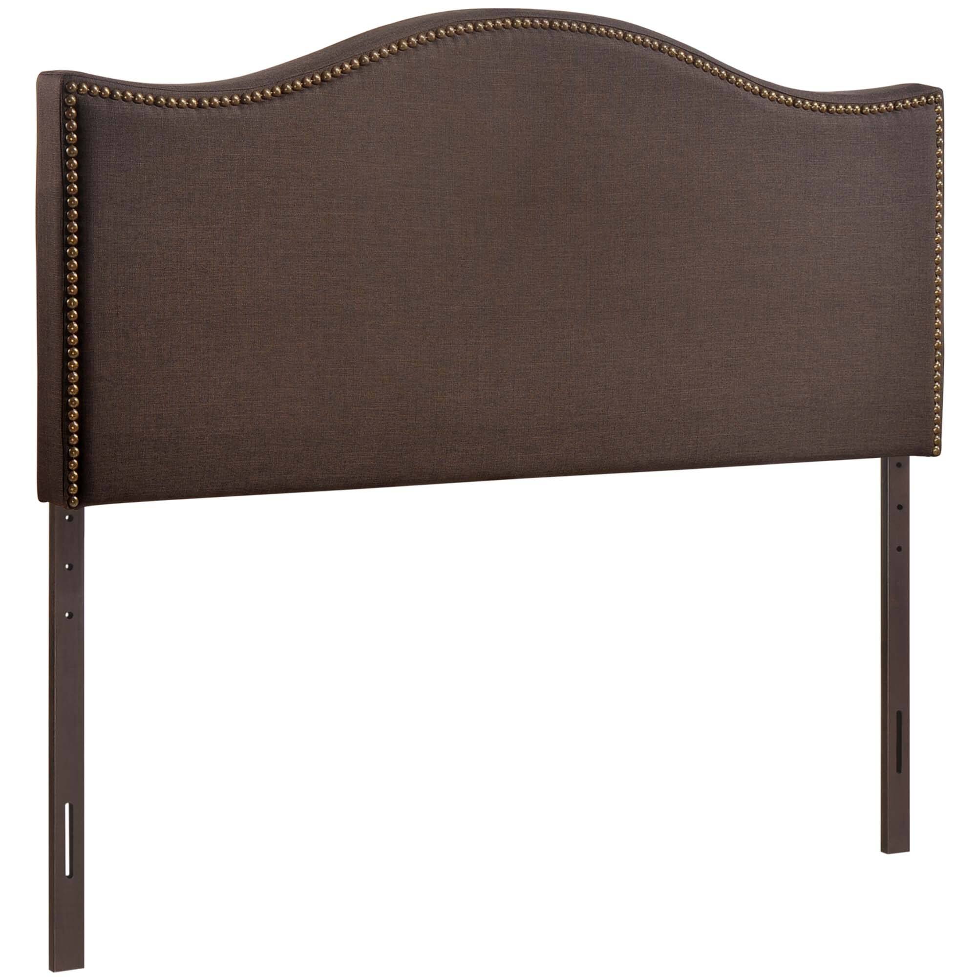 Alt View 1. Modway - Curl Nailhead Upholstered Queen Headboard by Modway - Brown.