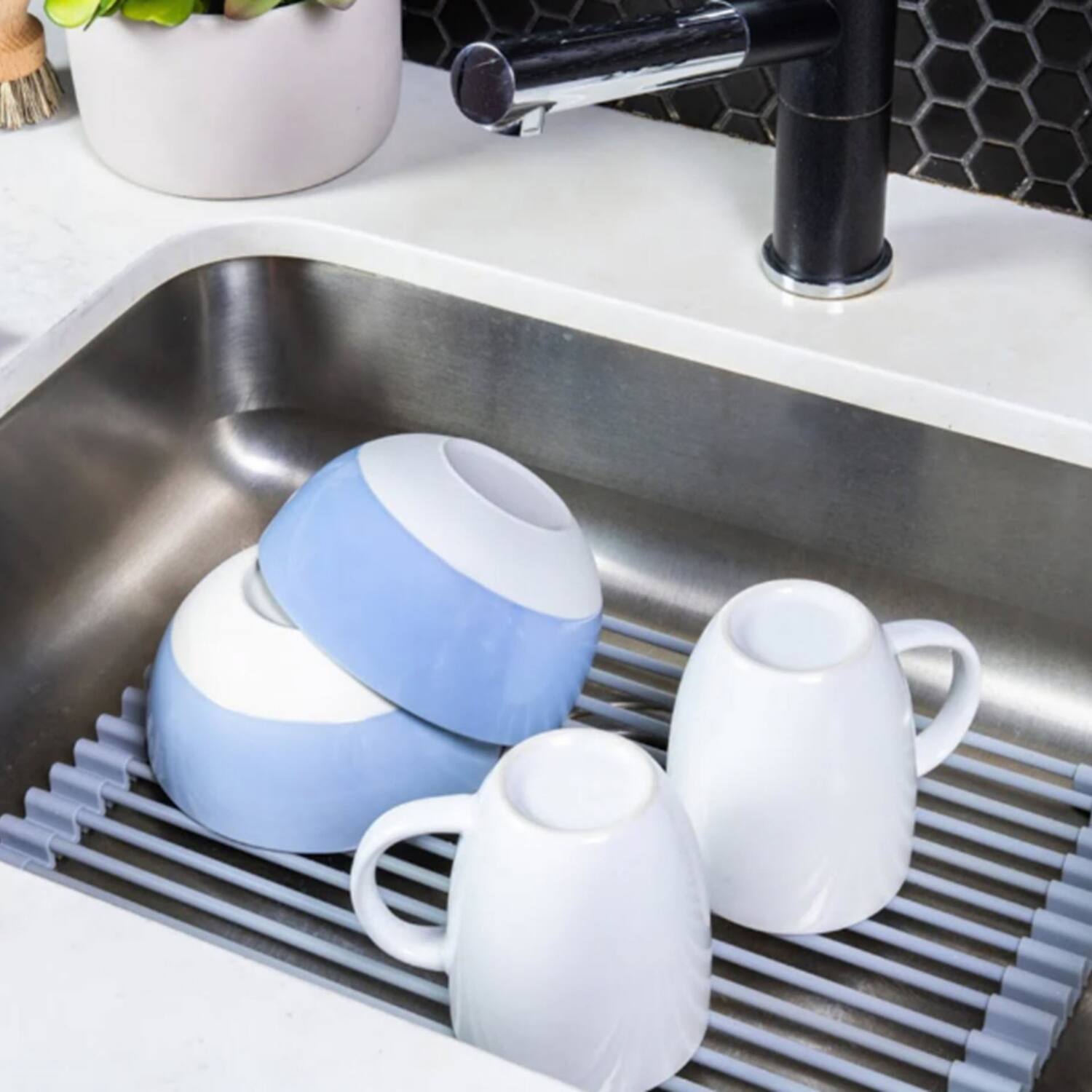 Alt View 4. Better Houseware - Better Houseware 31485 Multipurpose Roll-up Rack (small) - gray.