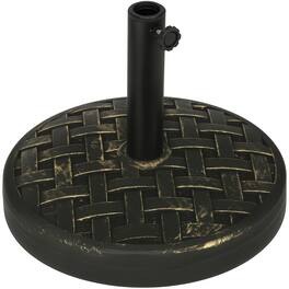 Outsunny - 18" Patio Umbrella Base, 40 lbs. Concrete Heavy Duty Umbrella Stand with Metal Umbrella Holder - Bronze