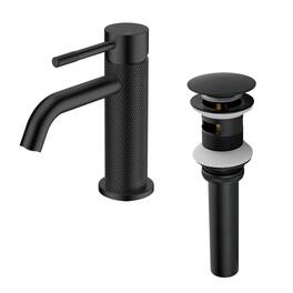 Boyel Living - Carved Solid Brass Bathroom Faucet Single Handle - Matte Black