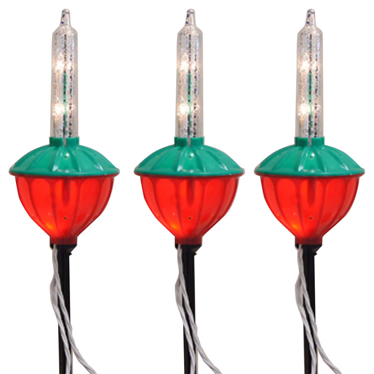 Sienna - Incandescent Clear Bubble Light Driveway Markers 4.5 in. Pathway Decor - Clear|Green|Red