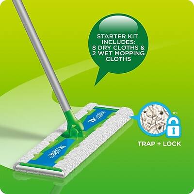 STARTER KIT INCLUDES:  
8 DRY CLOTHS & 2 WET MOPPING CLOTHS  

TRAP + LOCK