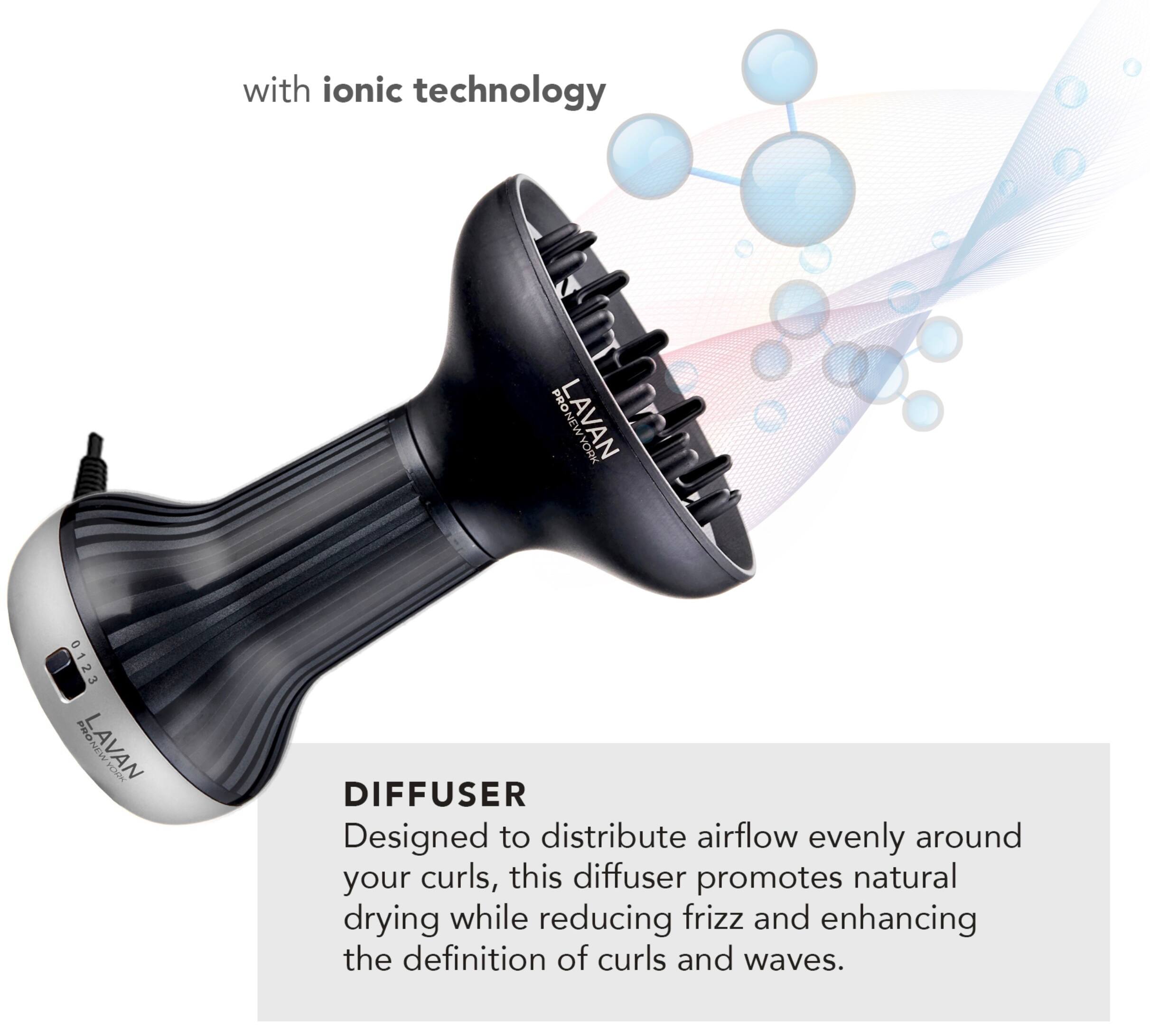 with ionic technology

PRONEW LAVAN NEW YORK 0123

PRONEW LAVAN FES DIFFUSER

Designed to distribute airflow evenly around your curls, this diffuser promotes natural drying while reducing frizz and enhancing the definition of curls and waves.