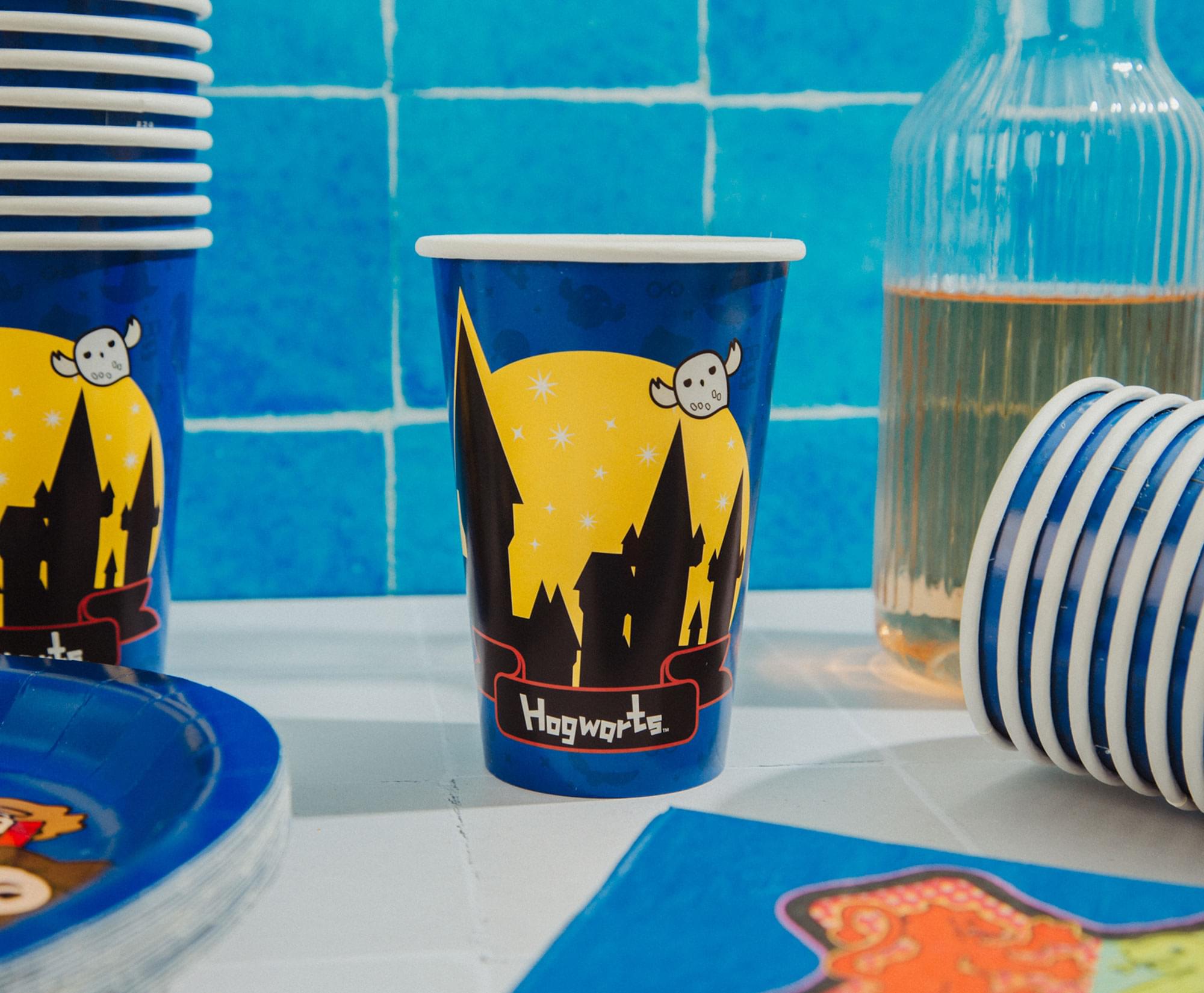 Alt View 5. Silver Buffalo - Harry Potter Chibi Friends 60-Piece Party Tableware Set | Cups, Plates, Napkins - Blue.