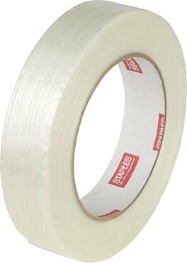 Staples - 4 mil. Filament Tape, 0.9" x 60 yards, 3" Core, 12/Pack - Clear