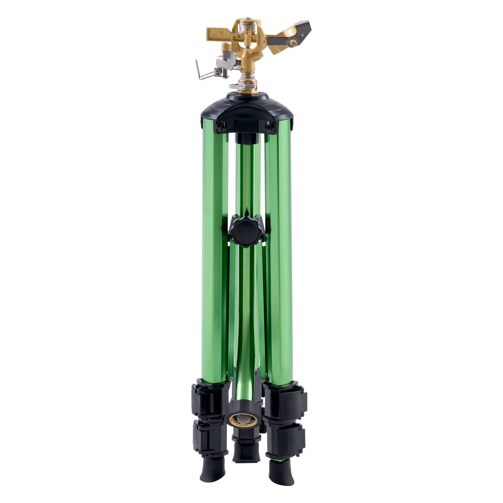 Alt View 5. VEVOR - Impact Sprinkler on Tripod Base, Heavy Duty Tripod Sprinklers with Brass Head & 3/4" Connector, 360 Degree Large Area - Green.