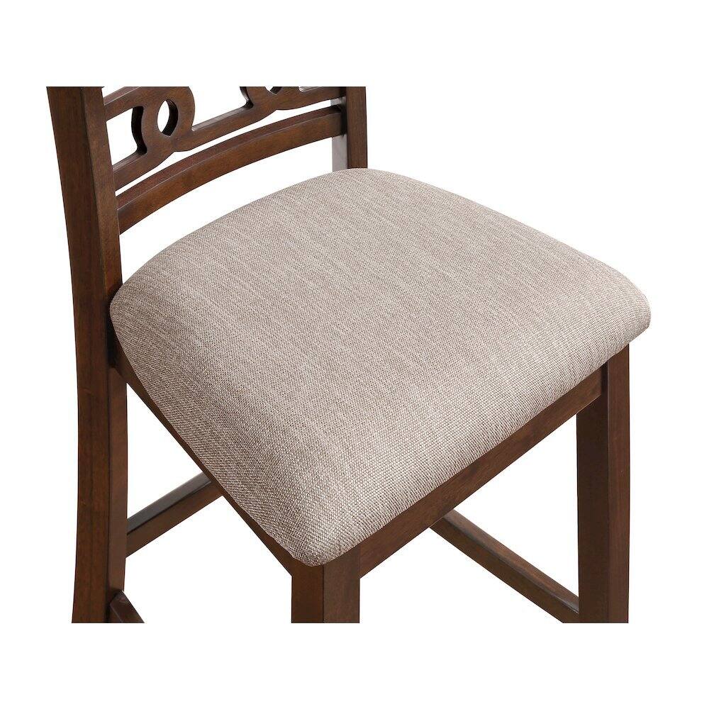 Alt View 1. FurniFact - Solid Wood Small Dining Table for 2 – Compact Table and Chairs Set - Cherry.