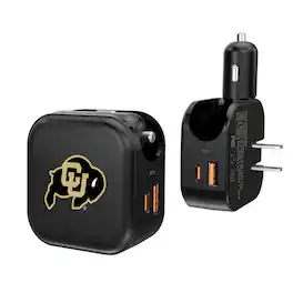 Keyscaper - Colorado Buffaloes 2-in-1 USB A/C Charger - Black