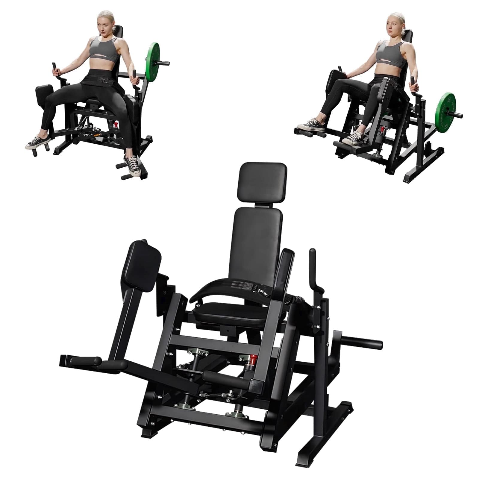 Front. Syedee - Syedee 3D Hip Abductor Machine with Hip Thrust Function, Incline Hip Abduction Machine with 2 Starting Positions - Black.