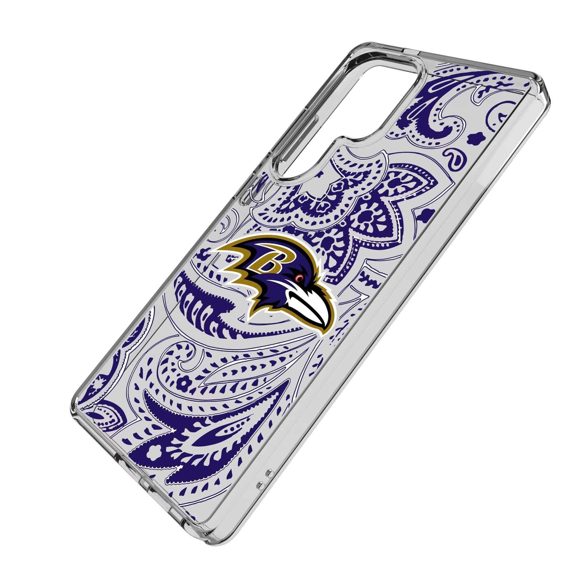 Alt View 1. Keyscaper - Baltimore Ravens Galaxy Clear Paisley Design Case - S25 Ultra - Multicolor.