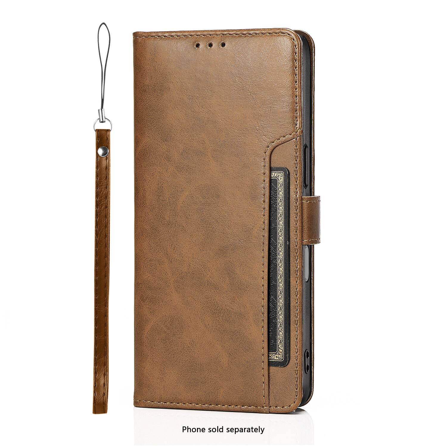 SaharaCase - Apple iPhone 17 Pro Max Wallet Case | Genuine Leather Folio | Fits up to 6 Cards | Indy Series - Canyon Brown