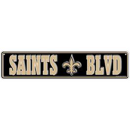 Fan Creations - New Orleans Saints 4" x 18" Team Boulevard Metal Sign - Multicolor