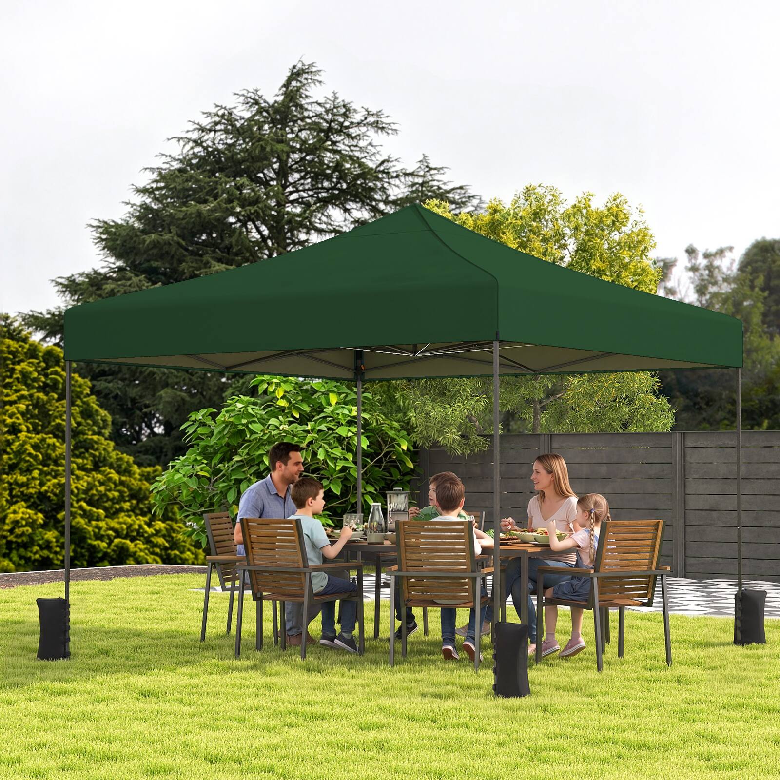 Alt View 4. Costway - Costway Pop up Canopy Tent, Heavy-duty Easy Setup Gazebo Shelter with Wheeled Bags - Green.